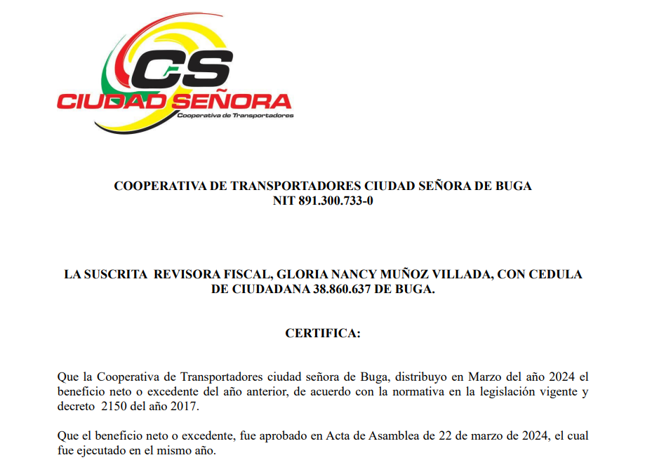 CERTIFICADO EXCEDENTES